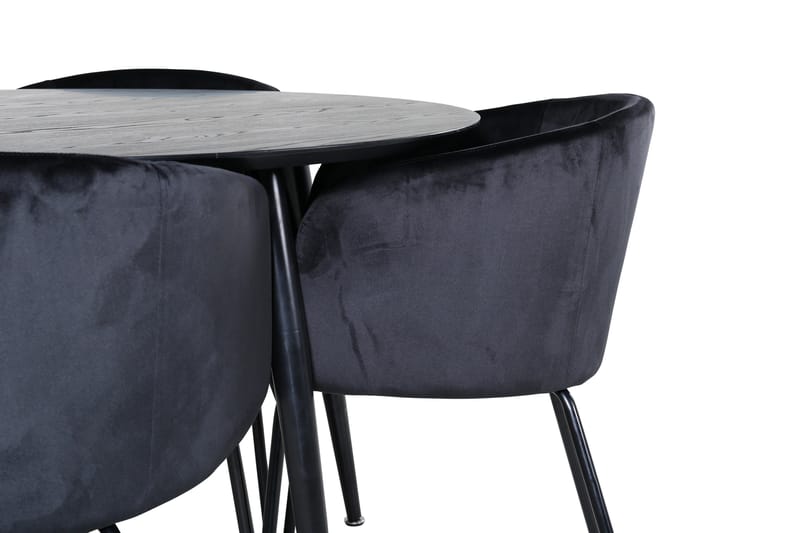 Dipp Matgrupp 115 cm Rund med 4 Berit stolar - Svart - Products - Möbler - Bord & matgrupp - Matgrupp