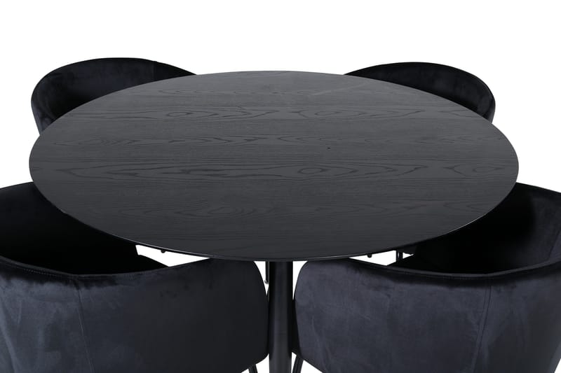 Dipp Matgrupp 115 cm Rund med 4 Berit stolar - Svart - Products - Möbler - Bord & matgrupp - Matgrupp