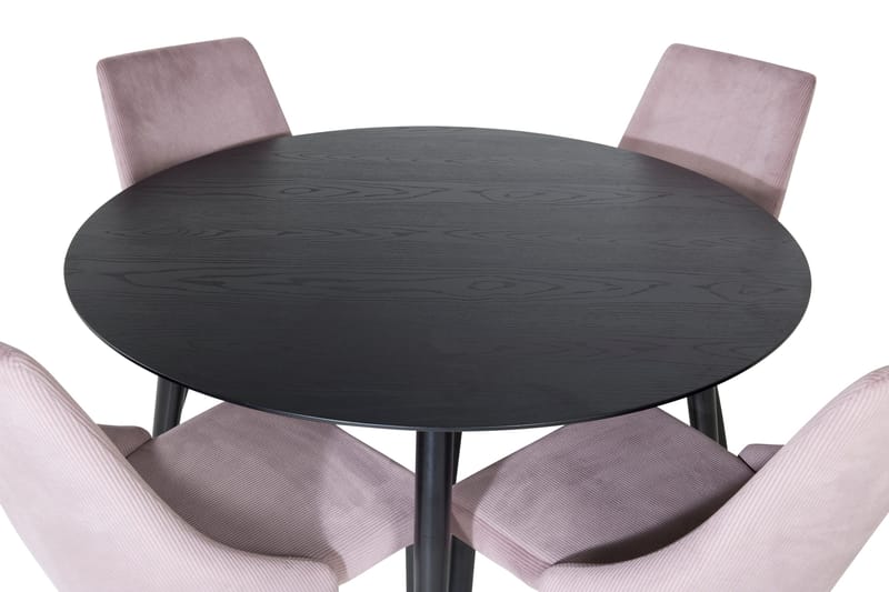 Dipp Matgrupp 115 cm Rund med 4 Leone stolar - Svart - Products - Möbler - Bord & matgrupp - Matgrupp