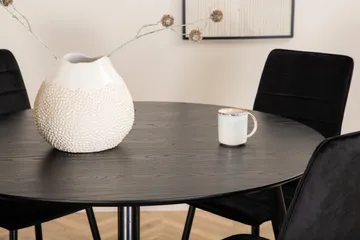 Dipp Matgrupp 115 cm Rund med 4 Windu Lyx stolar - Svart - Products - Möbler - Bord & matgrupp - Matgrupp