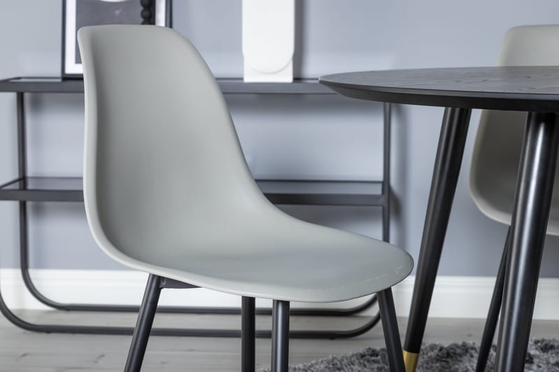 Dipp Matgrupp 115 cm Rund med 4 Polar stolar - Svart/Guld - Products - Möbler - Bord & matgrupp - Matgrupp