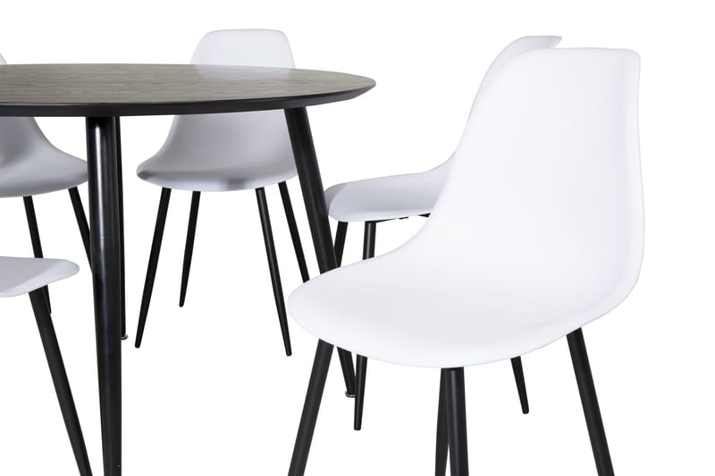 Dipp Matgrupp 115 cm Rund med 6 Polar stolar - Svart - Products - Möbler - Bord & matgrupp - Matgrupp