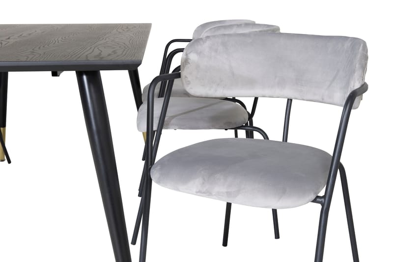 Dipp Matgrupp 180 cm Rektangulär med 6 Arrow stolar - Svart/Guld - Products - Möbler - Bord & matgrupp - Matgrupp