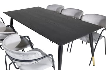 Dipp Matgrupp 180 cm Rektangulär med 6 Arrow stolar - Svart/Guld - Products - Möbler - Bord & matgrupp - Matgrupp