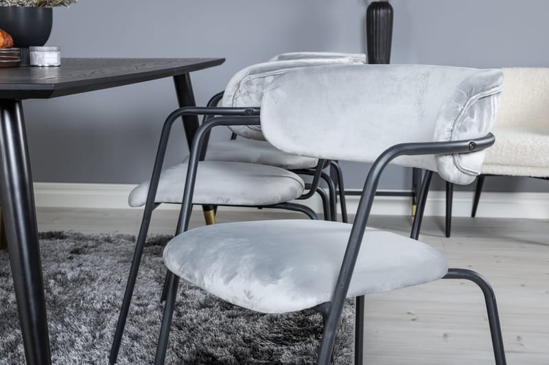 Dipp Matgrupp 180 cm Rektangulär med 6 Arrow stolar - Svart/Guld - Products - Möbler - Bord & matgrupp - Matgrupp