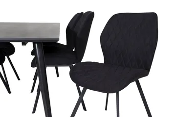 Dipp Matgrupp 180 cm Rektangulär med 6 Gemma stolar - Svart - Products - Möbler - Bord & matgrupp - Matgrupp