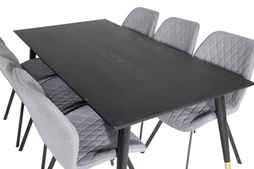 Dipp Matgrupp 180 cm Rektangulär med 6 Gemma stolar - Svart/Guld - Products - Möbler - Bord & matgrupp - Matgrupp