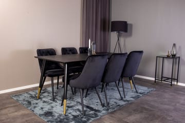 Dipp Matgrupp 180 cm Rektangulär med 6 Velvet Deluxe stolar - Svart/Guld - Products - Möbler - Bord & matgrupp - Matgrupp