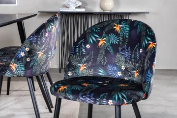 Dipp Matgrupp 180 cm Rektangulär med 6 Velvet stolar - Svart - Products - Möbler - Bord & matgrupp - Matgrupp