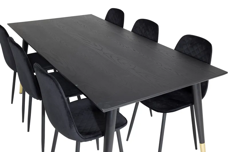 Dipp Matgrupp 180 cm Rektangulär med 6 Polar stolar - Svart/Guld - Products - Möbler - Bord & matgrupp - Matgrupp
