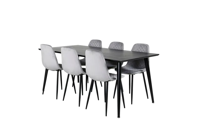 Dipp Matgrupp 180 cm Rektangulär med 6 Polar stolar - Svart - Products - Möbler - Bord & matgrupp - Matgrupp