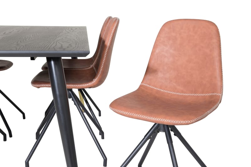 Dipp Matgrupp 180 cm Rektangulär med 6 Polar stolar - Svart - Products - Möbler - Bord & matgrupp - Matgrupp