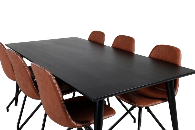 Dipp Matgrupp 180 cm Rektangulär med 6 Polar stolar - Svart - Products - Möbler - Bord & matgrupp - Matgrupp