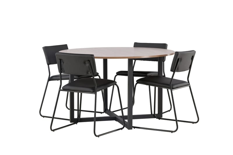 Durango Matgrupp 120 cm Rund med 4 Kenth Stolar - Valnöt - Products - Möbler - Bord & matgrupp - Matgrupp