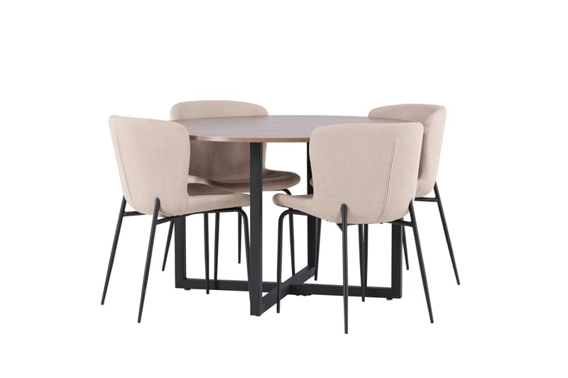 Durango Matgrupp 120 cm Rund med 4 Modesto Stolar - Valnöt - Products - Möbler - Bord & matgrupp - Matgrupp
