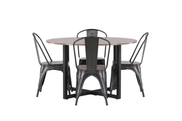 Durango Matgrupp 120 cm Rund med 4 Tempe Stolar - Valnöt - Products - Möbler - Bord & matgrupp - Matgrupp