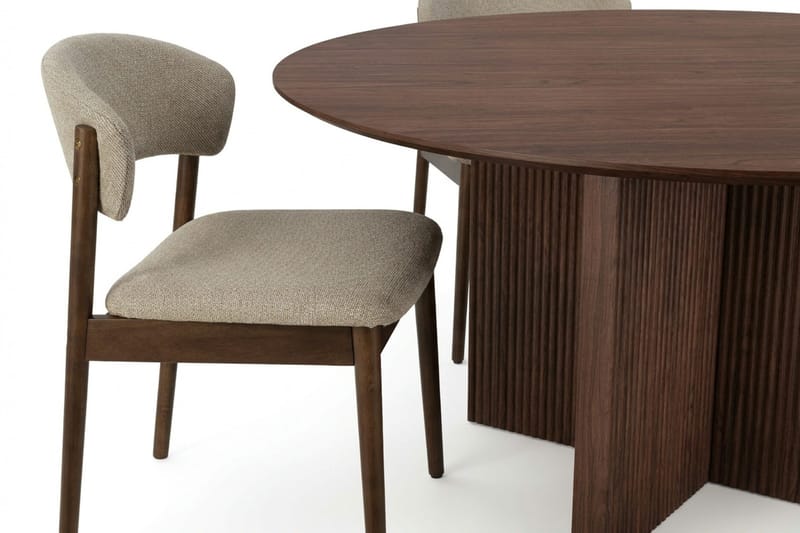 Edda Matgrupp runt 150 cm Valnöt med 6 Nala Matstolar - Products - Möbler - Bord & matgrupp - Matgrupp