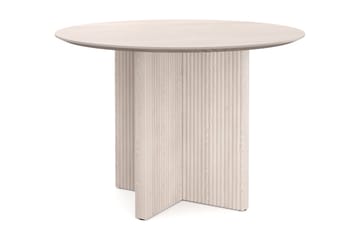 Edda Runt Matbord 110cm Fanér, Vitlaserad ek
