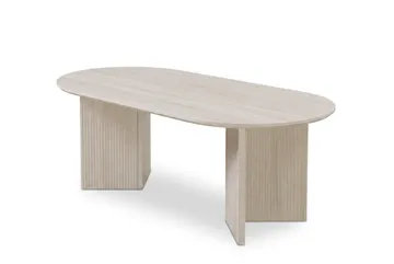 Edda Soffbord Oval 120 cm, Vitlaserad ek