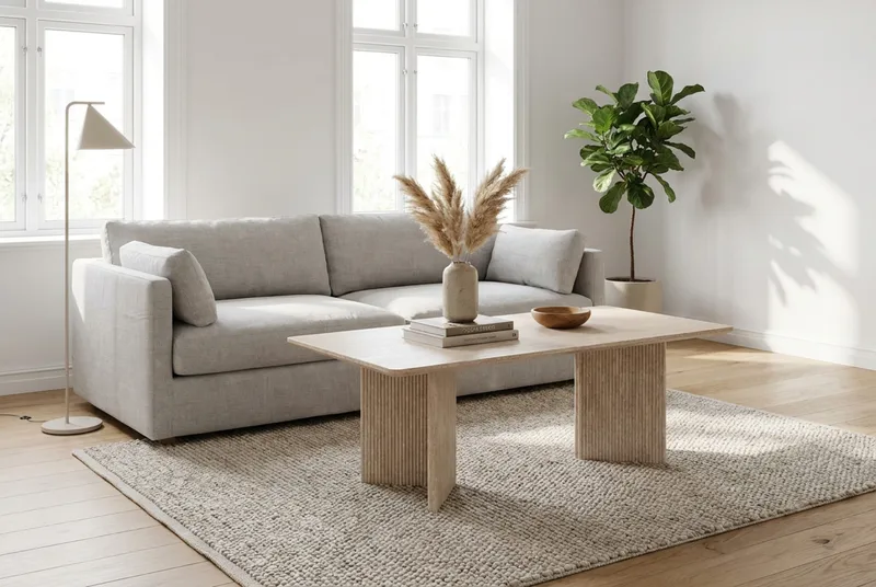 Edda Soffbord Rektangulär 120 cm - Travertin - Products - Möbler - Bord & matgrupp - Soffbord