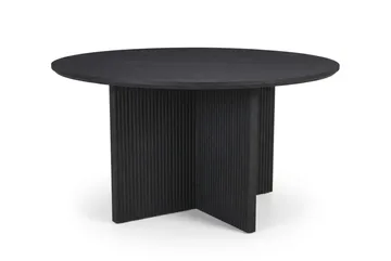Edda Soffbord Rund 85 cm, Svartlaserad ek