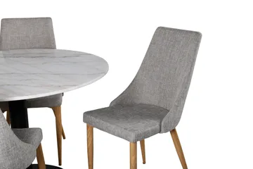 Estelle Matgrupp 106 cm Rund med 4 Leone stolar - Svart - Products - Möbler - Bord & matgrupp - Matgrupp