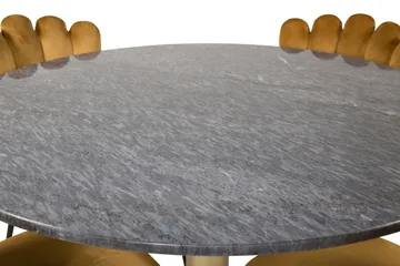 Estelle Matgrupp 106 cm Rund med 4 Limhamn stolar - Svart/Guld - Products - Möbler - Bord & matgrupp - Matgrupp