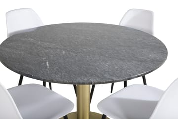Estelle Matgrupp 106 cm Rund med 4 Polar stolar - Svart/Guld - Products - Möbler - Bord & matgrupp - Matgrupp