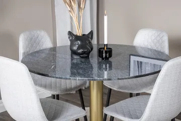 Estelle Matgrupp 106 cm Rund med 4 Polar stolar - Svart/Guld - Products - Möbler - Bord & matgrupp - Matgrupp