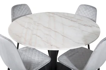 Estelle Matgrupp 106 cm Rund med 4 Polar stolar - Svart - Products - Möbler - Bord & matgrupp - Matgrupp