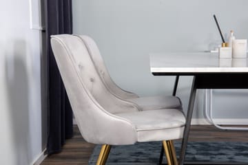 Estelle Matgrupp 140 cm Rektangulär med 4 Velvet stolar - Svart/Guld - Products - Möbler - Bord & matgrupp - Matgrupp
