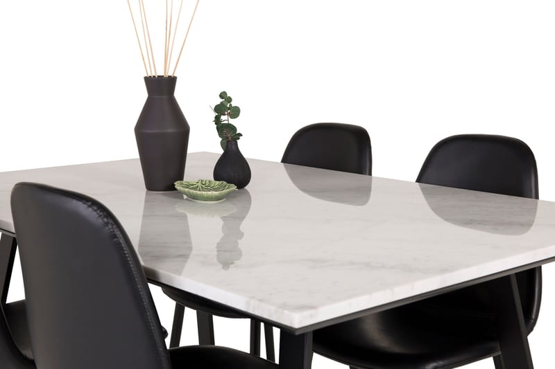 Estelle Matgrupp 140 cm Rektangulär med 4 Polar stolar - Svart - Products - M öbler - Bord & matgrupp - Matgrupp