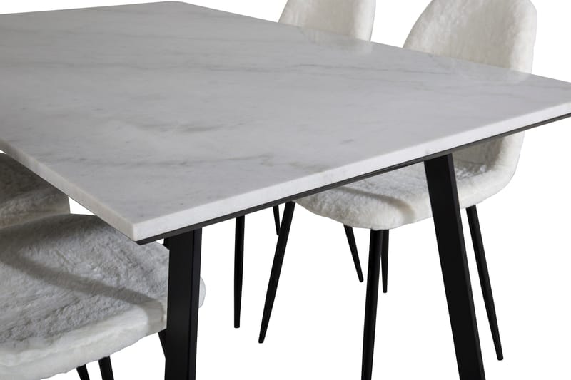 Estelle Matgrupp 140 cm Rektangulär med 4 Polar stolar - Svart - Products - Möbler - Bord & matgrupp - Matgrupp