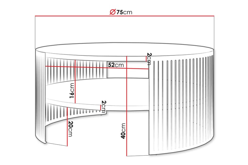 Friend Soffbord 75 cm - Svart/Ljusgrå - Products - Möbler - Bord & matgrupp - Soffbord