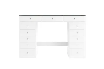 Glow Stort sminkbord med glasskiva - Förvaring med lådor och fack  120 cm - Vit - Products - Möbler - Bord & matgrupp - Sminkbord & toalettbord