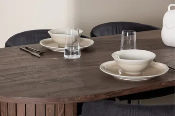 Härön Matgrupp 200 cm Oval med 4 Berit stolar - Mocca/Svart - Products - Möbler - Bord & matgrupp - Matgrupp