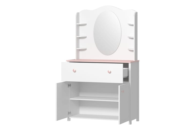 Hilts Sminkbord 110x42 cm - Vit/Rosa - Products - Möbler - Bord & matgrupp - Sminkbord & toalettbord