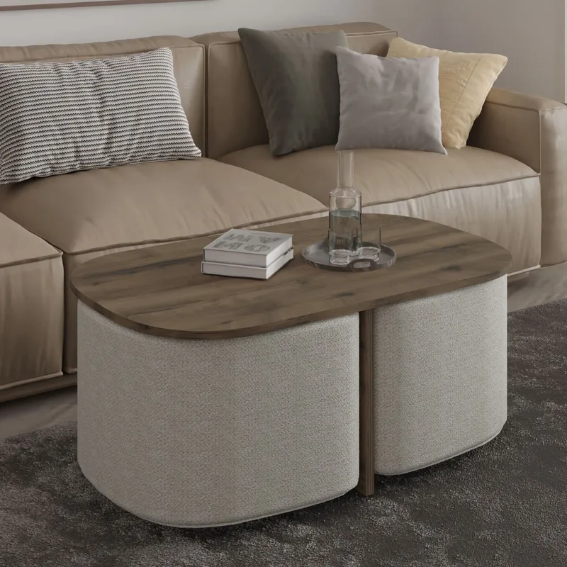 Hu Soffbordsset 90x42,9x45 cm - Antik valnöt - Products - Möbler - Bord & matgrupp - Soffbord