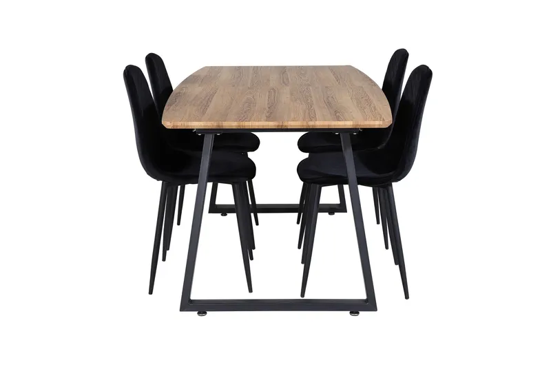 Inca Matgrupp 160 cm Rektangulär med 4 Polar stolar - Svart - Products - Möbler - Bord & matgrupp - Matgrupp