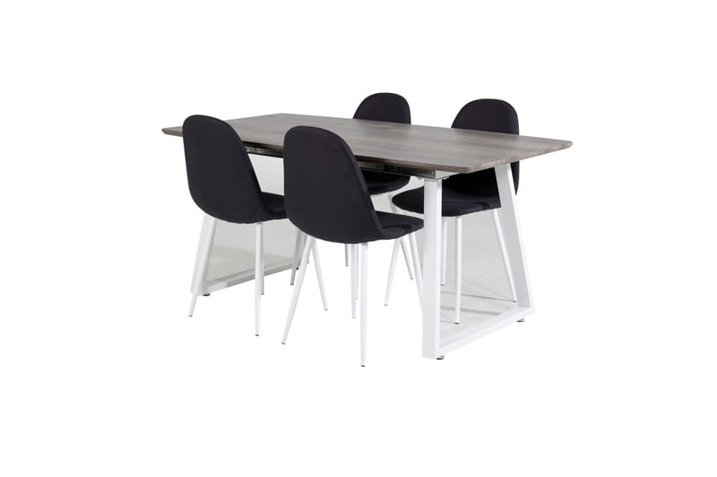 Inca Matgrupp Förlängningsbar 160 cm Rektangulär med 4 Polar stolar - Svart - Products - Möbler - Bord & matgrupp - Matgrupp