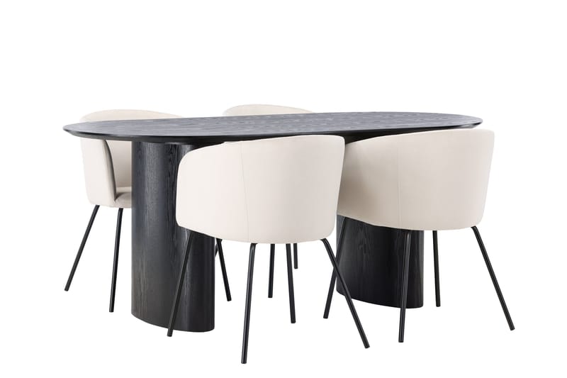 Isolde Matgrupp 180 cm Oval med 4 Berit stolar - Beige - Products - Möbler - Bord & matgrupp - Matgrupp