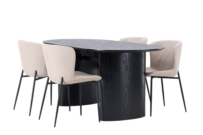 Isolde Matgrupp 180 cm Oval med 4 Modesto stolar - Beige - Products - Möbler - Bord & matgrupp - Matgrupp