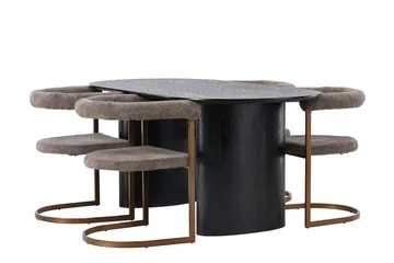 Isolde Matgrupp 180 cm Oval med 4 Morning stolar - Brun - Products - Möbler - Bord & matgrupp - Matgrupp