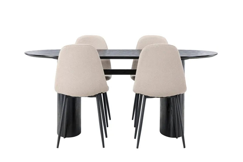 Isolde Matgrupp 180 cm Oval med 4 Polar stolar - Beige - Products - Möbler - Bord & matgrupp - Matgrupp