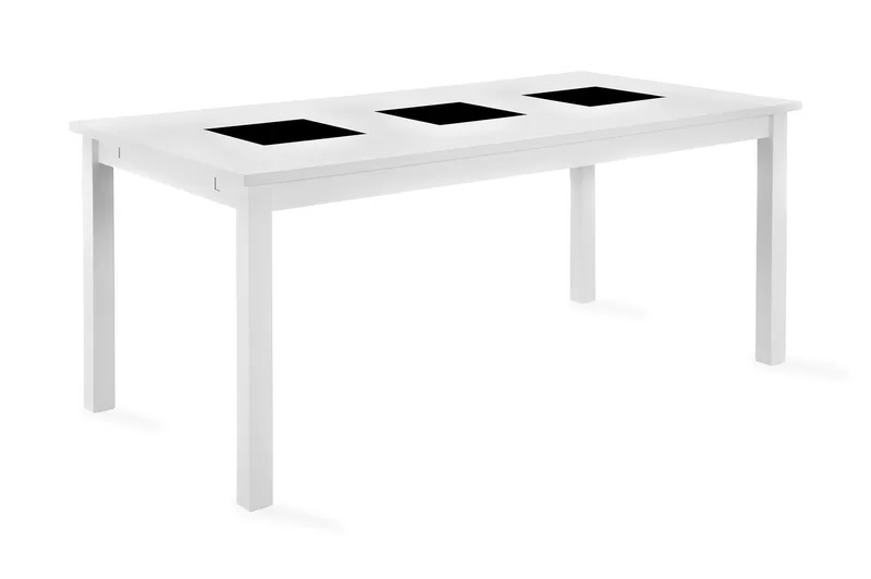 Jasmin Förlängningsbart Matbord 180 cm +  6 st Nibe stol brun med ek ben - Vit/Brun - Products - Möbler - Bord & matgrupp - Matgrupp