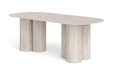Juno Matbord Oval 220x100 cm Fanér, Vitlaserad ek