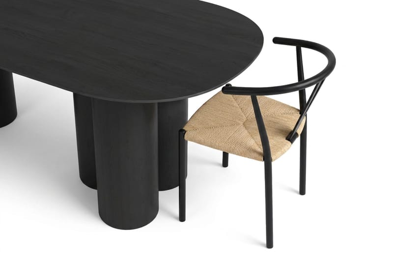 Juno Matgrupp rektangulärt 220 cm Svart med 6 Elysia Matstolar - Products - Möbler - Bord & matgrupp - Matgrupp