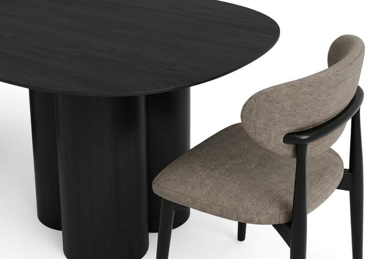 Juno Matgrupp rektangulärt 220 cm Svart med 8 Molly Matstolar - Svart - Products - Möbler - Bord & matgrupp - Matgrupp