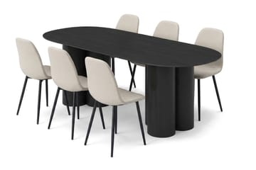 Beige/Svarta metallben - Svart