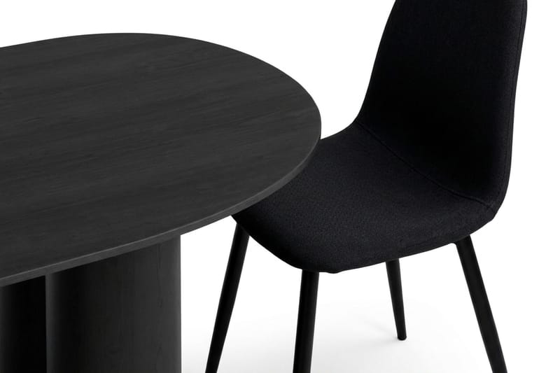 Juno Matgrupp rektangulärt 220 cm Svart med 8 Nibe Matstolar - Svart - Products - Möbler - Bord & matgrupp - Matgrupp